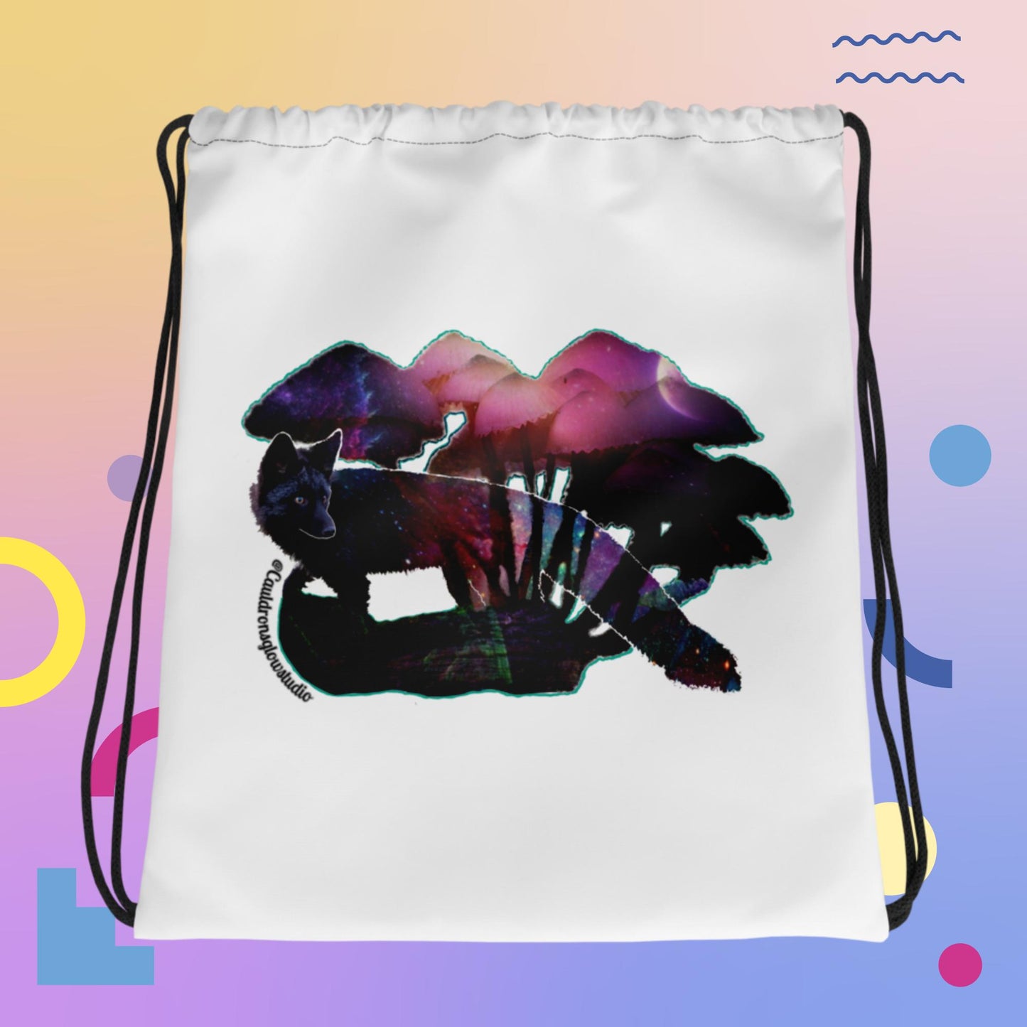 Fox Shroom Drawstring bag