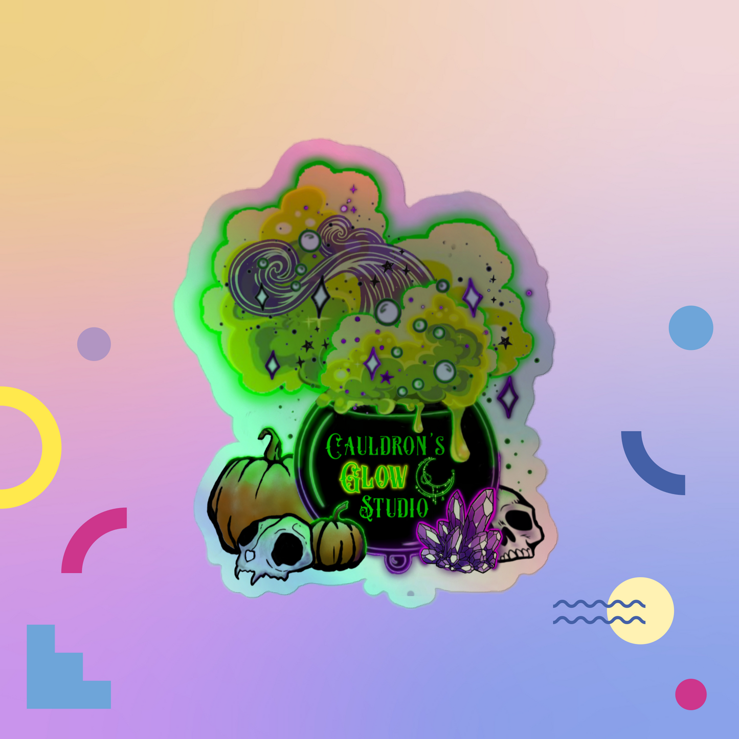 Cauldron’s Glow Studio Logo Holographic sticker