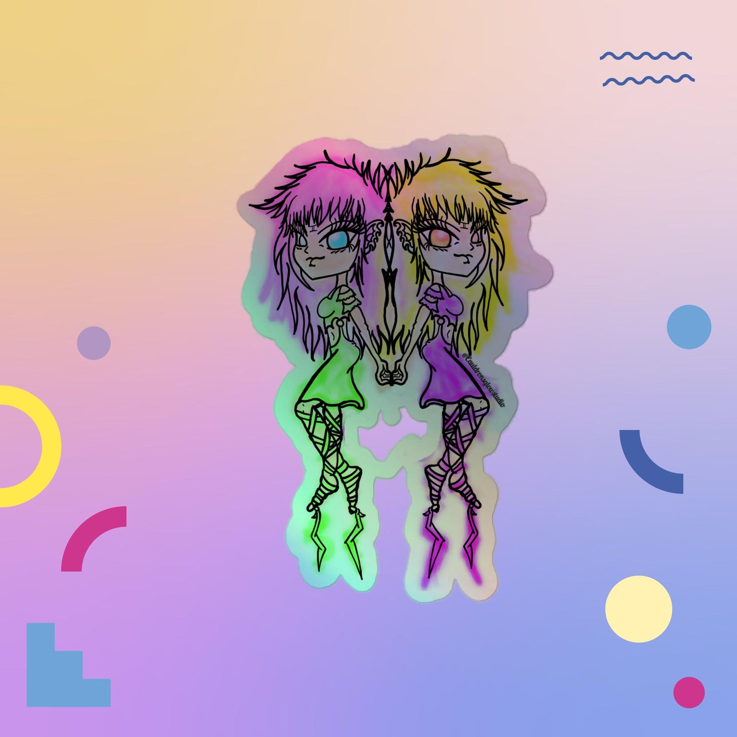 Gemini Invert Holographic sticker