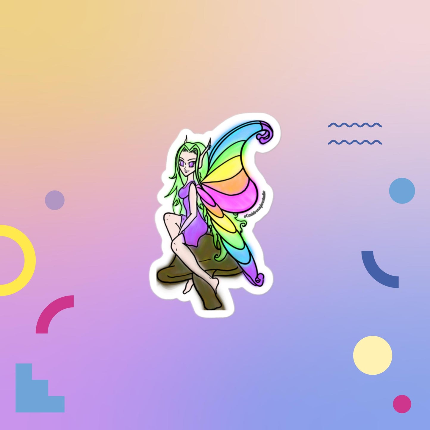 Rainbow fairy Bubble-free sticker