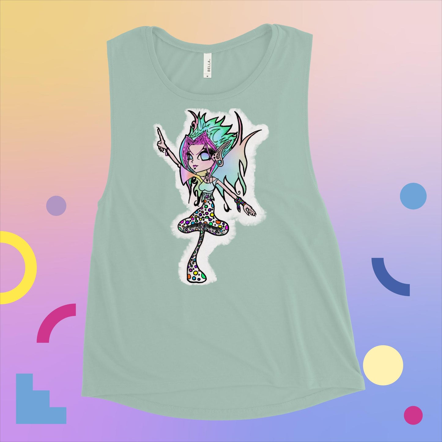 Cyla Shroom Ladies’ Muscle Tank
