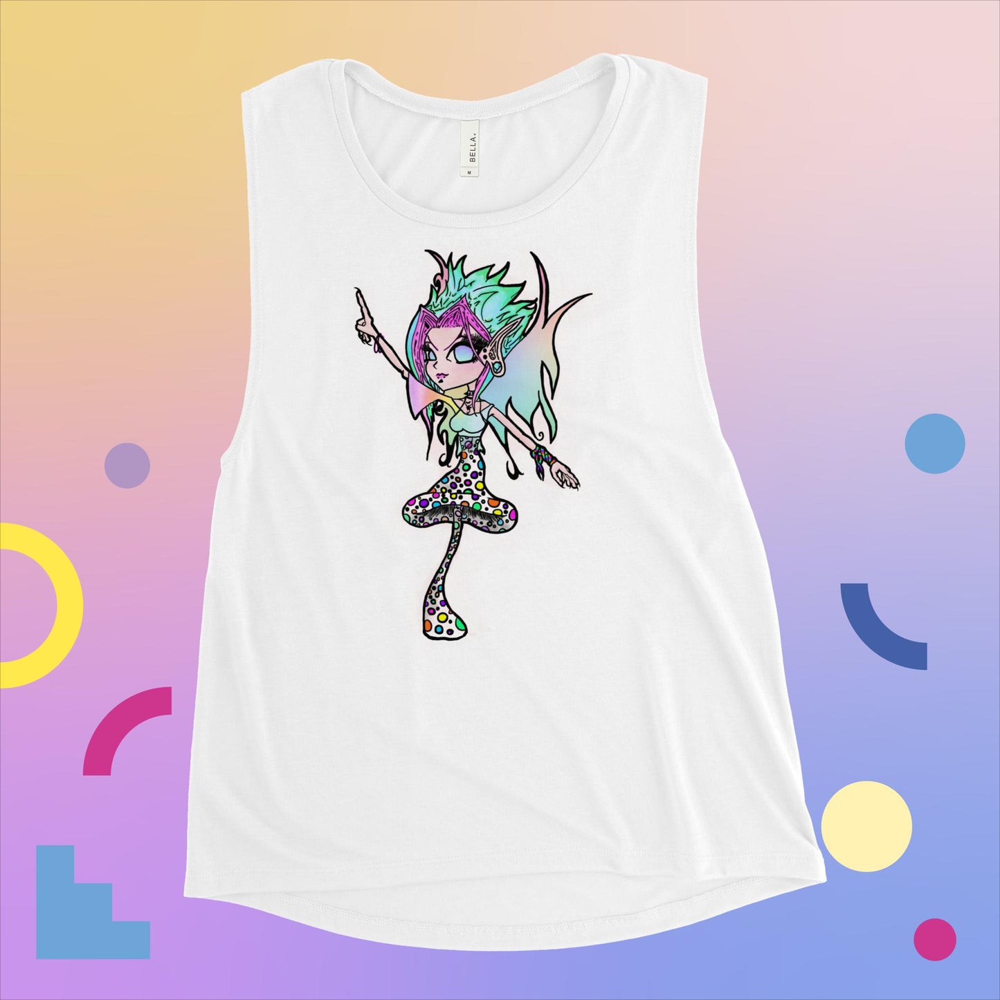 Cyla Shroom Ladies’ Muscle Tank
