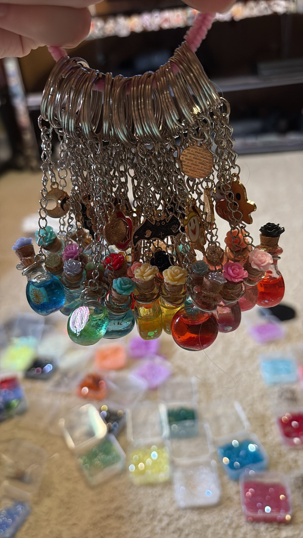 Tiny Potion Bottle Halloween Keychain
