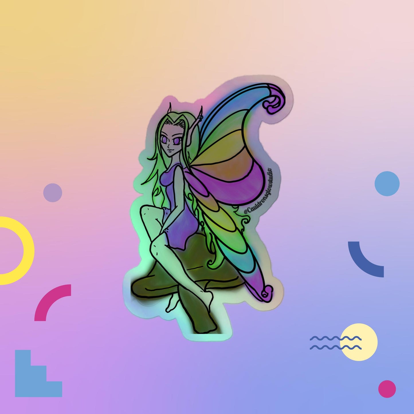 Fairy Shroom Holographic sticker